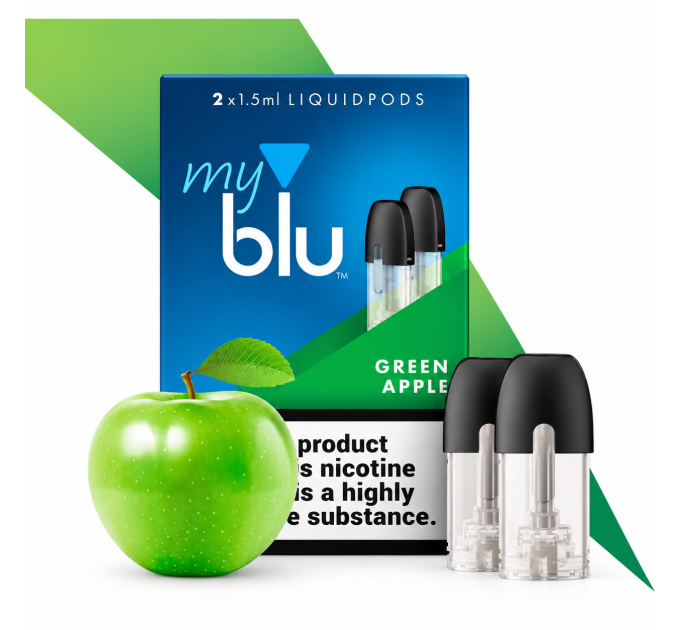 Картриджі My Blu Green Apple (Зелене Яблуко) 9 мг