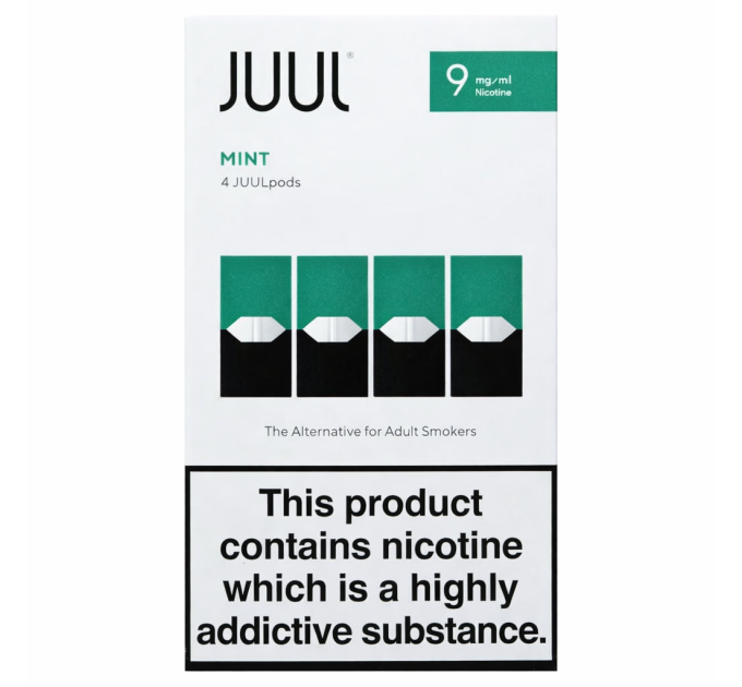 Картриджі JUUL 1 Mint (М'ята) 9 мг (0,9%) 4 шт