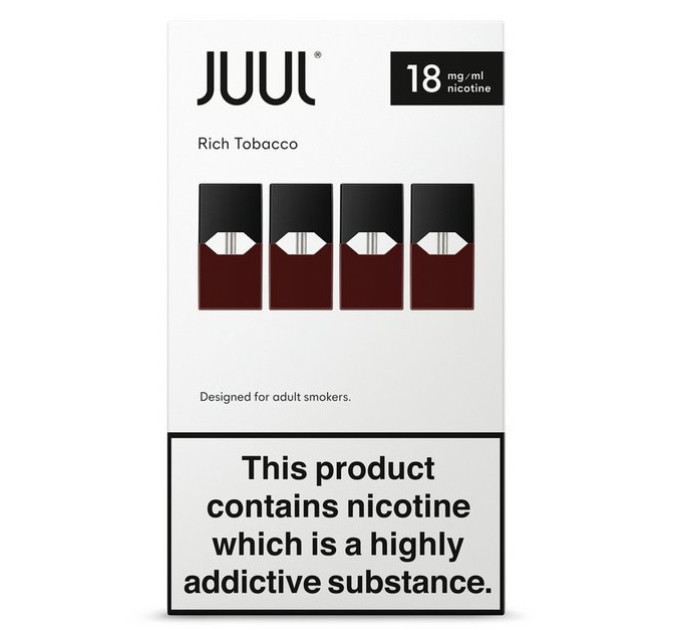 Картриджі JUUL 1 Rich Tobacco (Насичений тютюн) 18 мг (1,8%) 4 шт