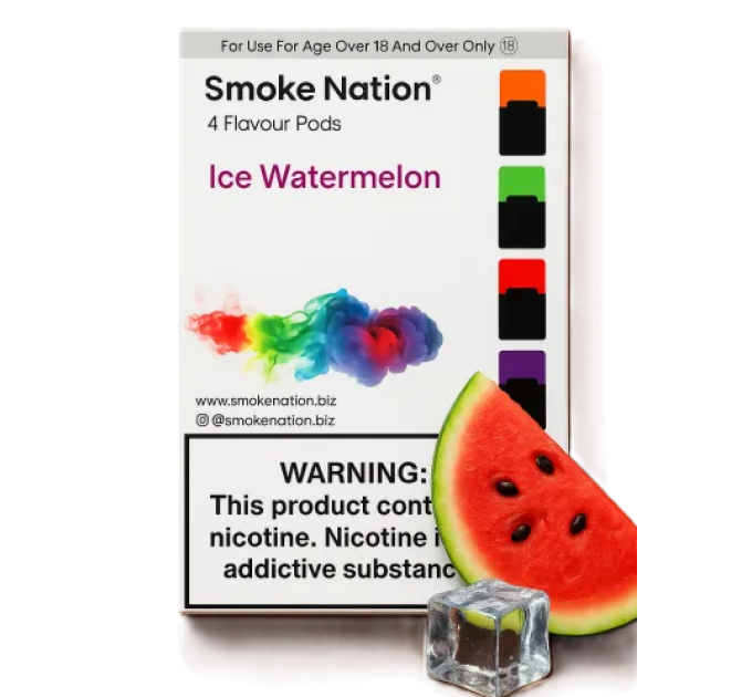 Картриджі JUUL 1 Smoke Nation Ice Watermelon (Кавун Лід) 50 мг (5%)