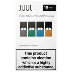 Картриджі JUUL 1 Starter Pack 18 мг (Golden Tobacco, Mint, Menthol, Mango) (1,8%) 4 шт