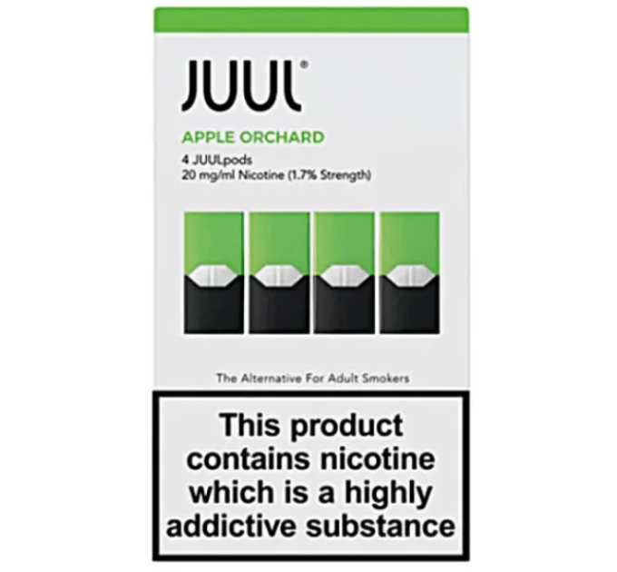 Картриджі JUUL 1 Apple Orchard (Яблуко) 20 мг (2%) 4 шт