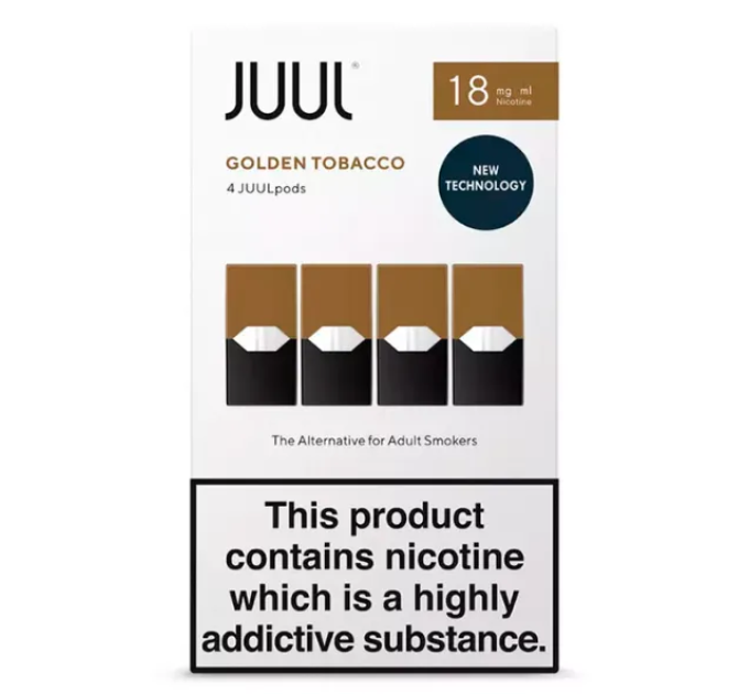 Картриджі JUUL 1 Golden Tobacco (Золотий тютюн) 18 мг (1,8%) 4 шт