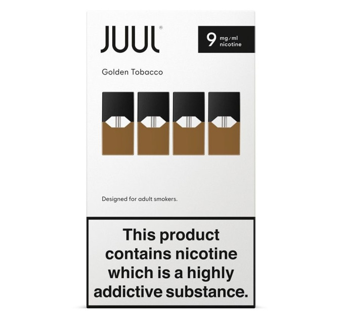 Картриджі JUUL 1 Golden Tobacco (Золотий тютюн) 9 мг (0,9%) 4 шт