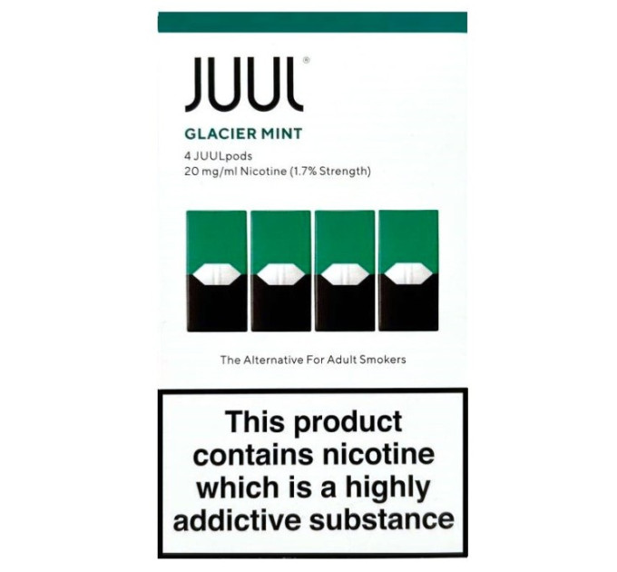 Картриджі JUUL 1 Glacier Mint (М'ята) 20 мг (2%) 4 шт