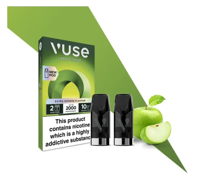Картриджі VUSE Extra Intense Flavour Pods 10 мг (1%) Apple Sour (кисле яблуко)