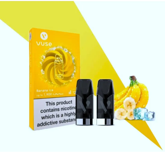 Картриджі VUSE ePod Nic Salts eLiquid Pods 12 мг (1,2%) Banana ice (банан з льодом)