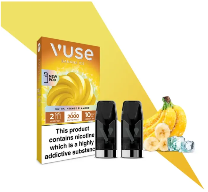 Картриджі VUSE Extra Intense Flavour Pods 10 мг (1%) Banana ice (банан з льодом)