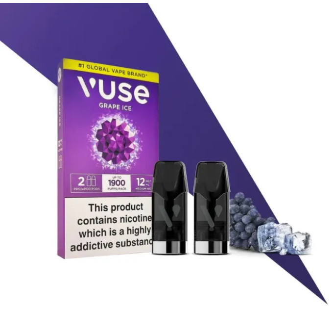 Картриджі VUSE Pro Nic Salts eLiquid Pods 12 мг (1,2%) Grape ice (виноград лід)