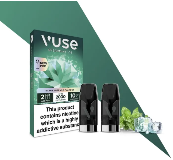 Картриджі VUSE Extra Intense Flavour Pods 10 мг (1%) Spearmint ice (м'ята лід)
