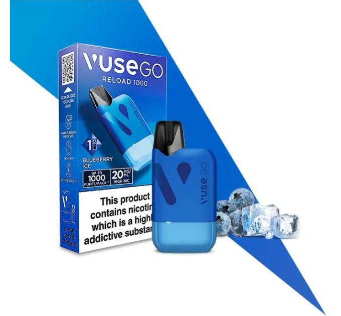 Pod система VUSE GO Reload 1000 Starter Kit Box Blueberry Ice (синій колір)
