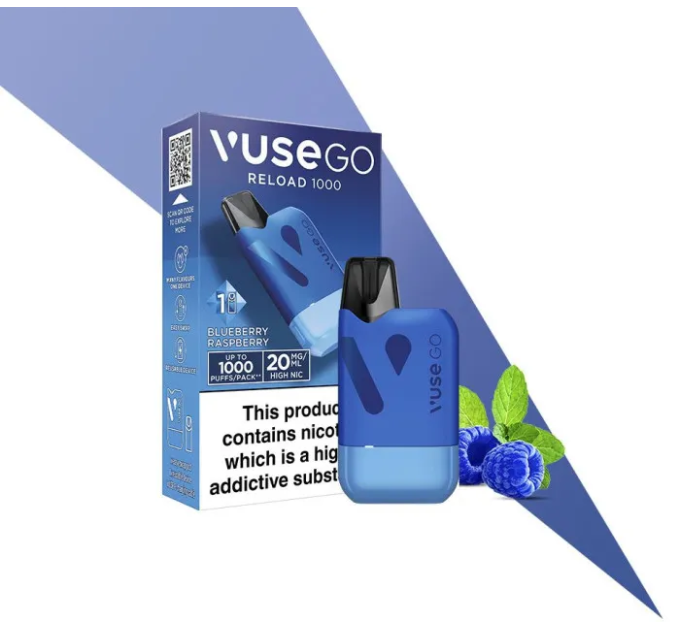 Pod система VUSE GO Reload 1000 Starter Kit Box Blueberry Raspberry (синій колір)