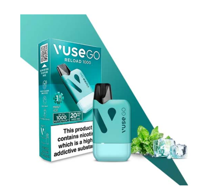 Pod система VUSE GO Reload 1000 Starter Kit Box Mint Ice (бірюзовий колір)