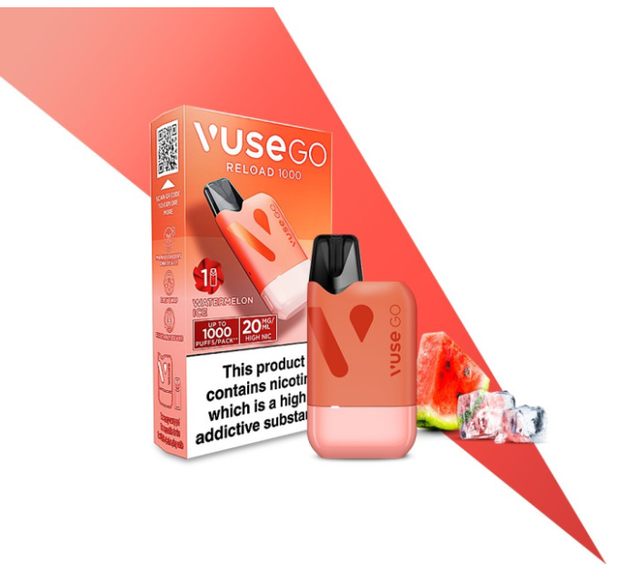 Pod система VUSE GO Reload 1000 Starter Kit Box Watermelon Ice (червоний колір)