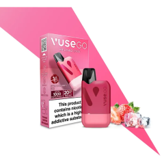 Pod система VUSE GO Reload 1000 Starter Kit Box Strawberry Ice (рожевий колір)