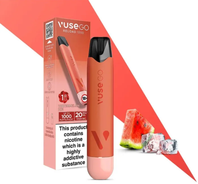 Pod система VUSE GO Reload 1000 Starter Kit Pen Watermelon Ice (червоний колір)