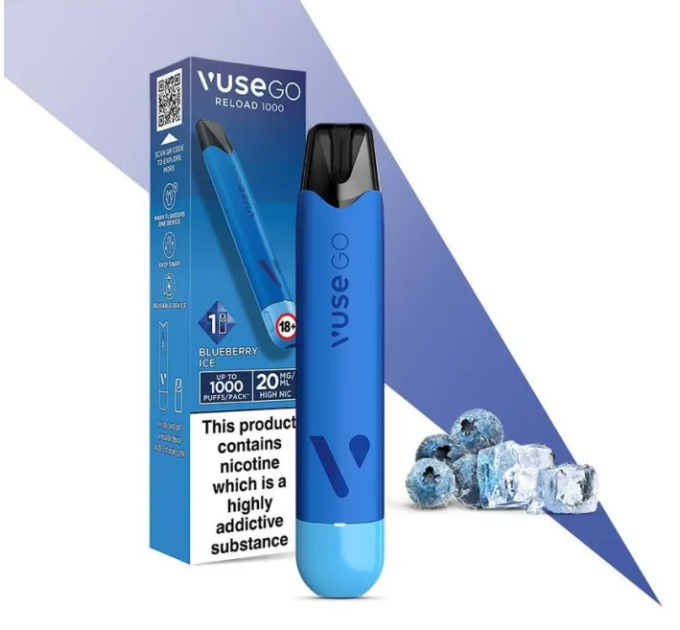 Pod система VUSE GO Reload 1000 Starter Kit Pen Blueberry Ice (синій колір)