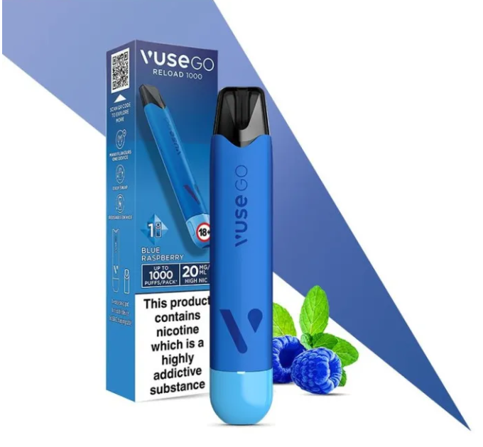 Pod система VUSE GO Reload 1000 Starter Kit Pen Blueberry Raspberry (синій колір)