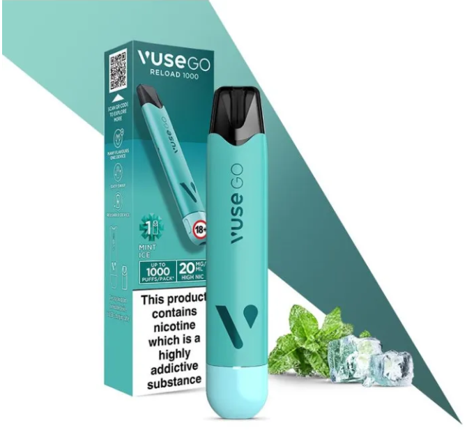 Pod система VUSE GO Reload 1000 Starter Kit Pen Mint Ice (бірюзовий колір)